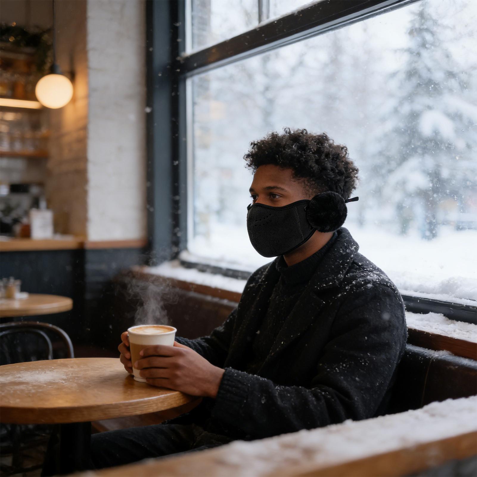 Winter Cycling Commute - Penutup Mulut Wajah Pelindung Tebal Tahan