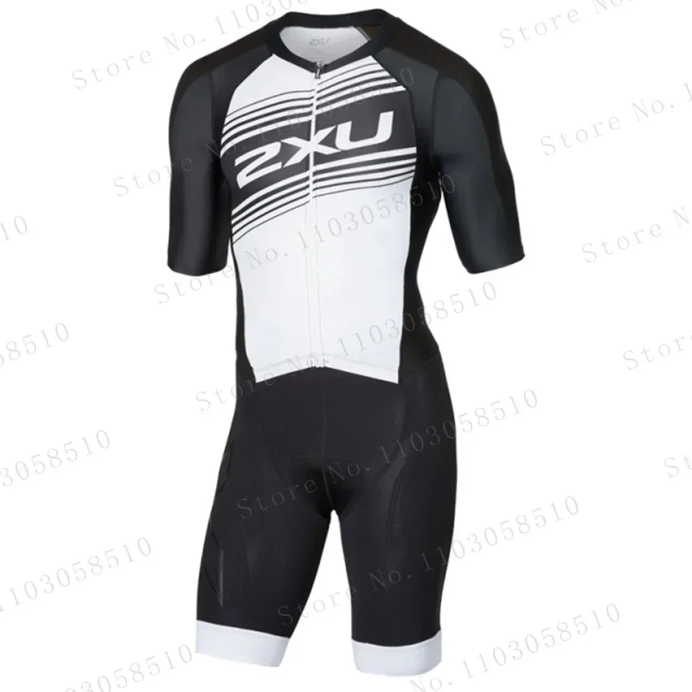 Cycling Commuter Clothing - Zxuful Setelan Triathlon Hitam Putih Pakaian