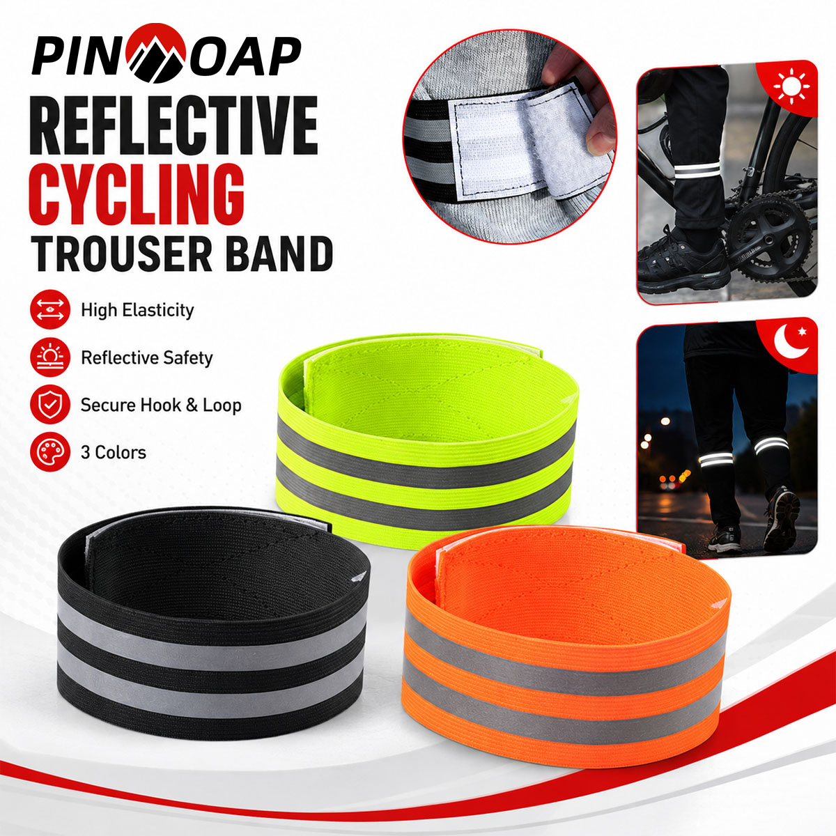 Cycling Commuter Trousers - PINMOAP 1/2PCS Tali Celana Sepeda Reflektif